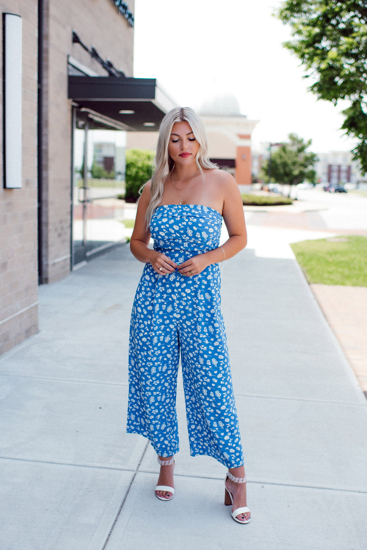 La Jolla Floral Jumpsuit (Blue)