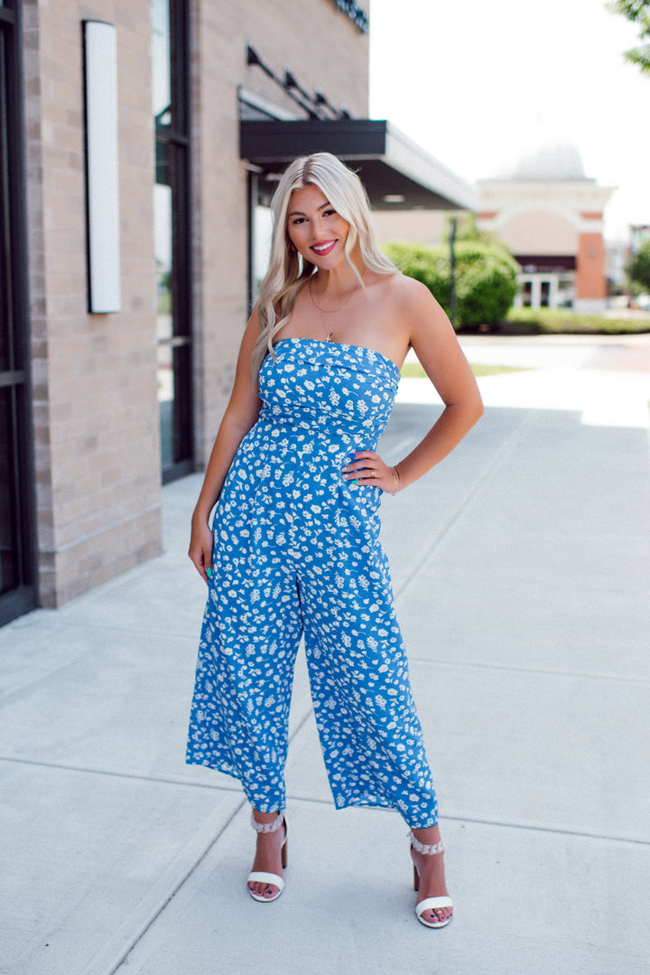 La Jolla Floral Jumpsuit (Blue)